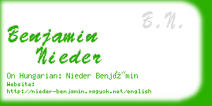 benjamin nieder business card